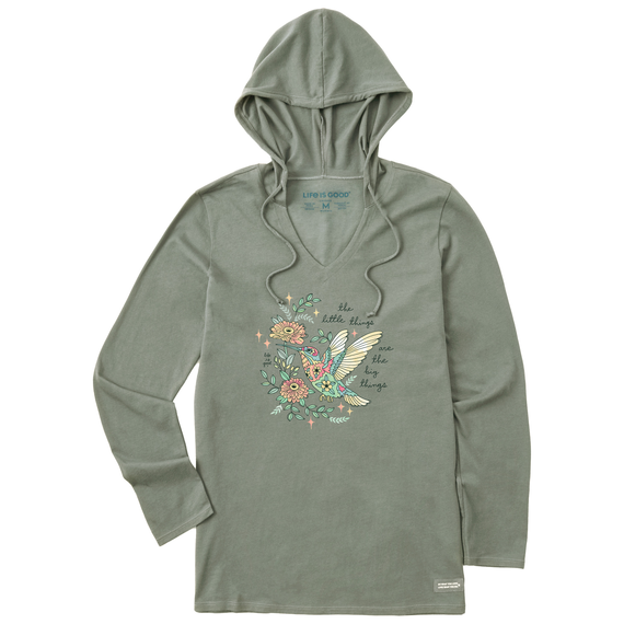 Life is Good Women's Long Sleeve Crusher-LITE Hooded Tee Little Thing Hummingbird Life is Good Women's Long Sleeve Crusher-LITE Hooded Tee Little Thing Hummingbird