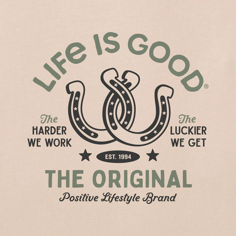 Life is Good Women's Lucky Horseshoes Short Sleeve Crusher Boxy Tee Life is Good Women's Lucky Horseshoes Short Sleeve Crusher Boxy Tee
