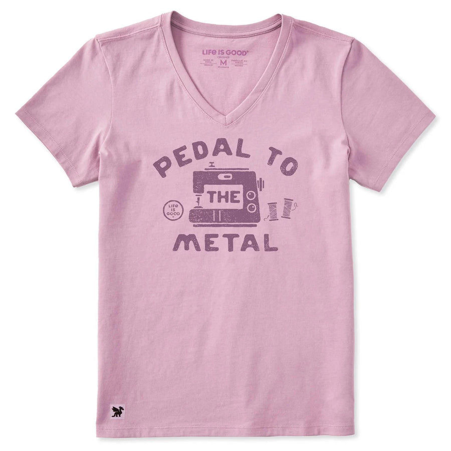 Life is Good Women's Pedal to the Metal Sewing Machine Short Sleeve Crusher Vee Life is Good Women's Pedal to the Metal Sewing Machine Short Sleeve Crusher Vee