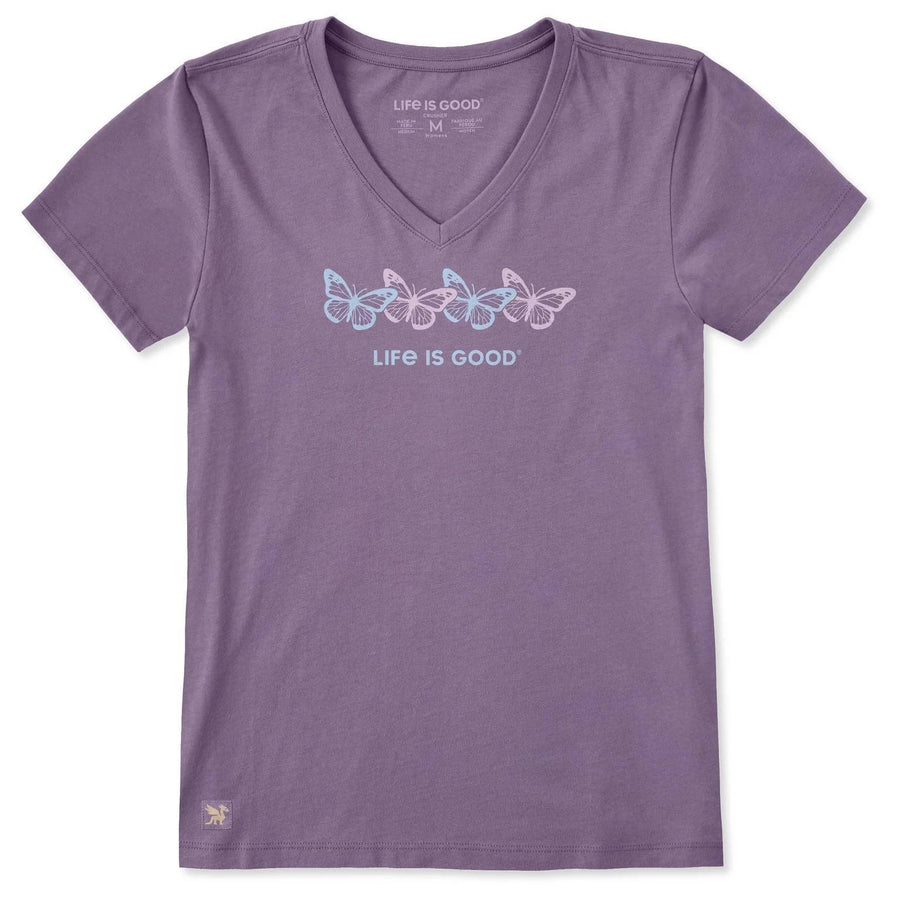 Life is Good Women's Rally Butterflies Short Sleeve Crusher-LITE Vee Life is Good Women's Rally Butterflies Short Sleeve Crusher-LITE Vee