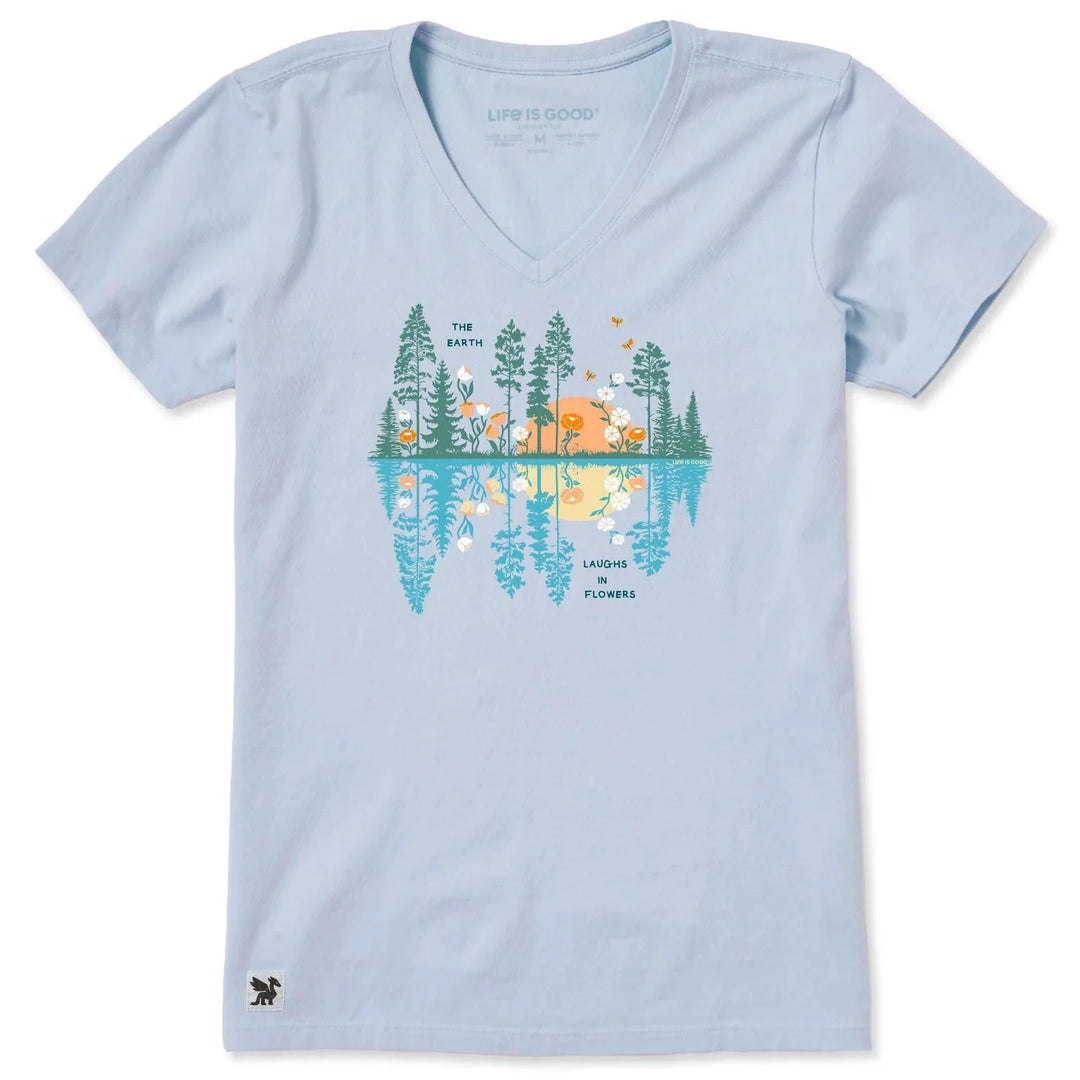 Life is Good Women's Reflections in Bloom Short Sleeve Vee Life is Good Women's Reflections in Bloom Short Sleeve Vee