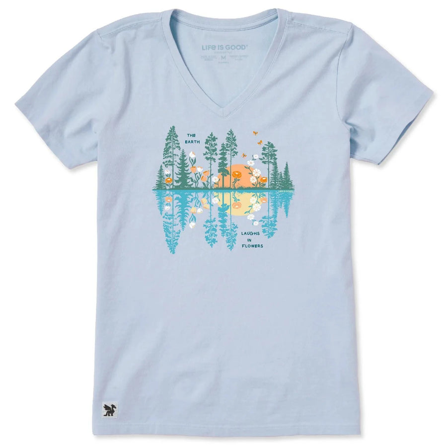 Life is Good Women's Reflections in Bloom Short Sleeve Vee Life is Good Women's Reflections in Bloom Short Sleeve Vee