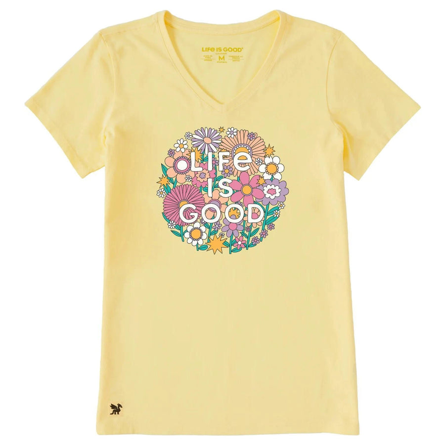Life is Good Women's Retro Flowerball Short Sleeve Crusher Vee Life is Good Women's Retro Flowerball Short Sleeve Crusher Vee