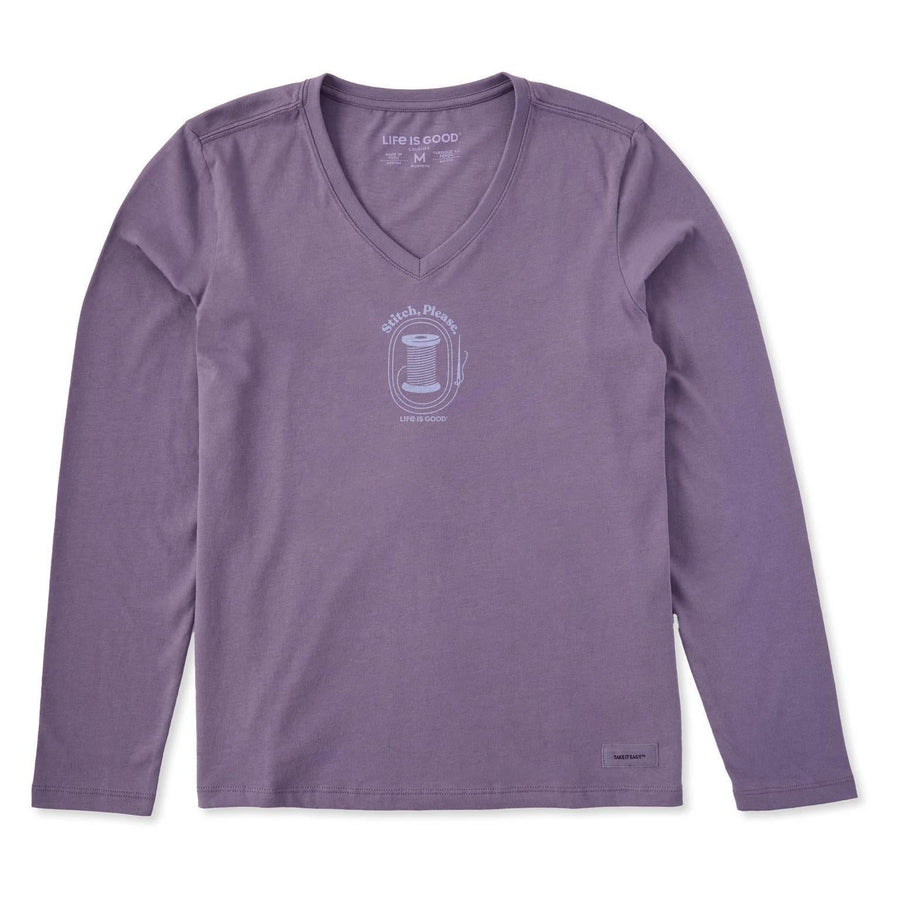Life is Good Women's Stitch, Please Long Sleeve Crusher Vee Life is Good Women's Stitch, Please Long Sleeve Crusher Vee