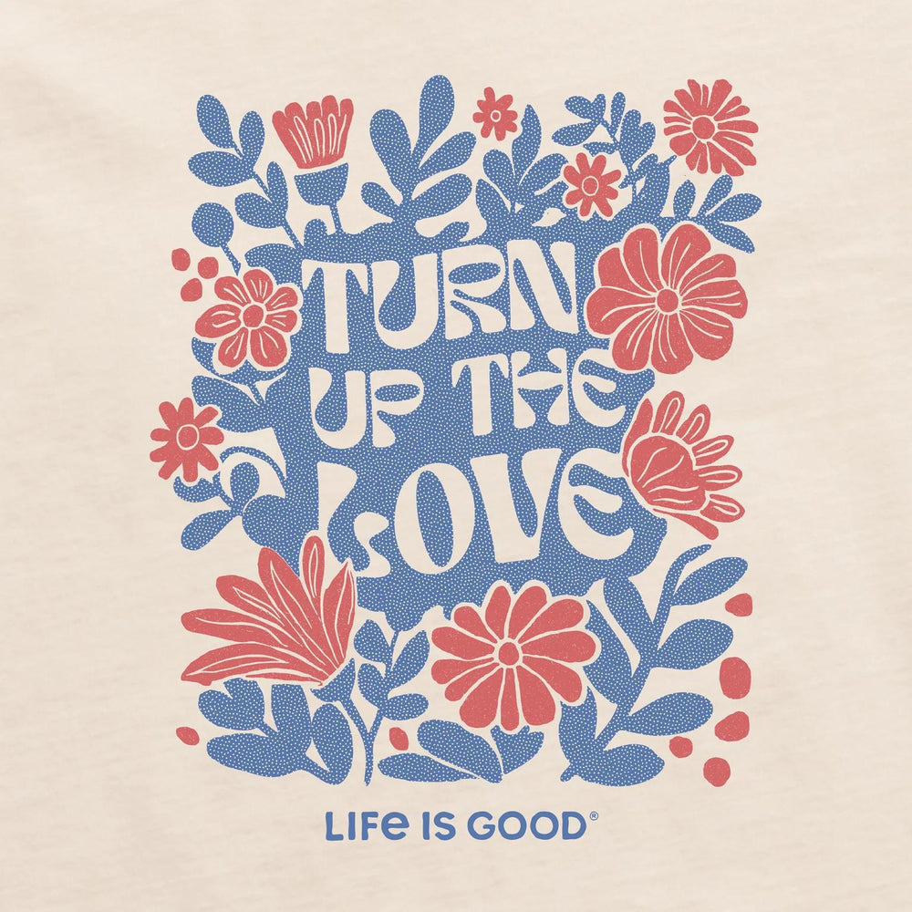 Life is Good Women's Turn up the Love Flowers Long Sleeve Crusher Tee Life is Good Women's Turn up the Love Flowers Long Sleeve Crusher Tee