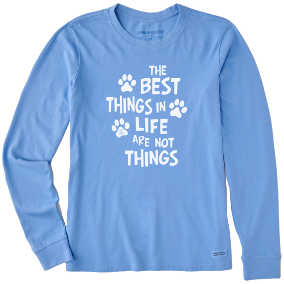 Life is Good Women's Wordsmith Best Things in Life Paws Long Sleeve Crusher Tee Life is Good Women's Wordsmith Best Things in Life Paws Long Sleeve Crusher Tee