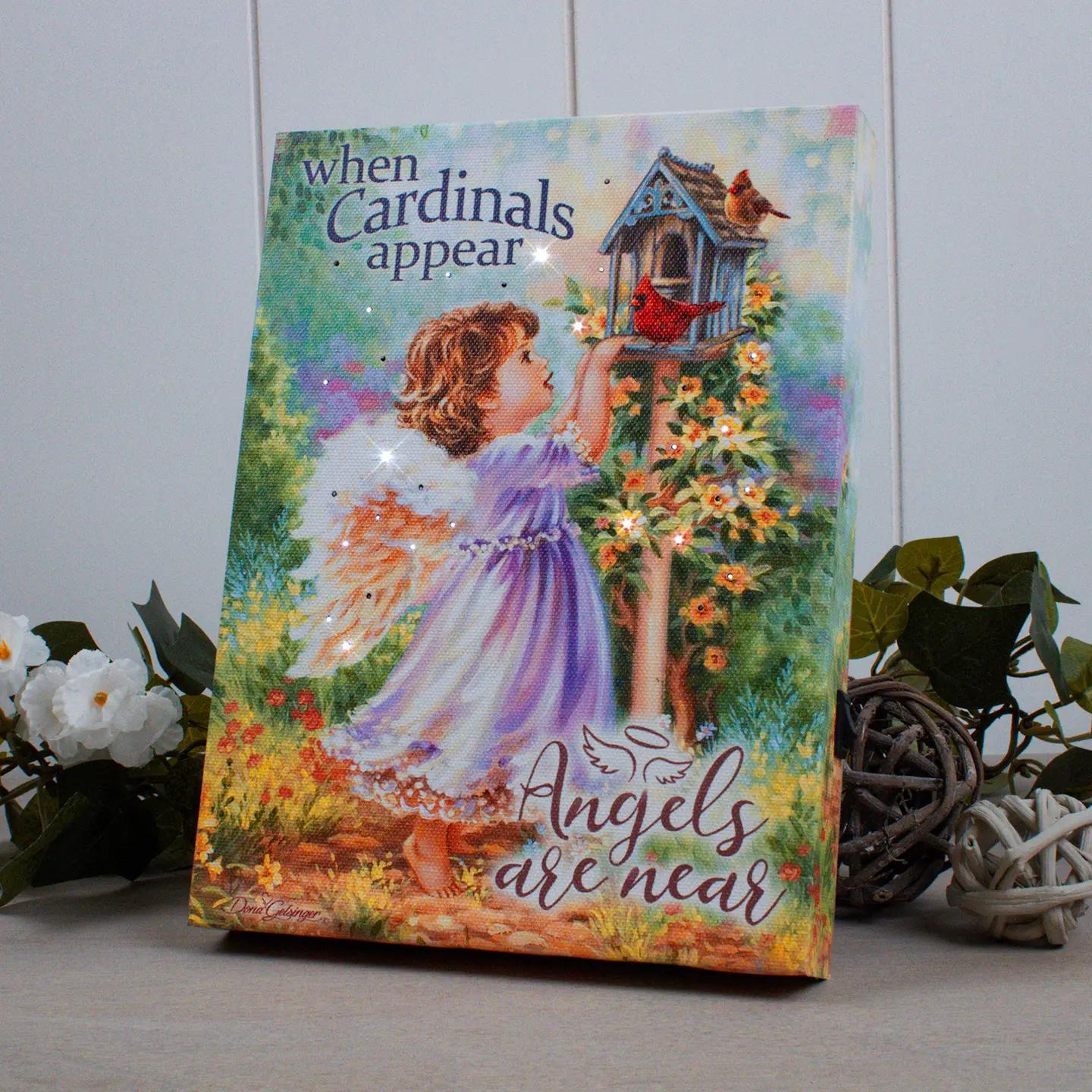 Lighted Tabletop Canvas | Angels Are Near Lighted Tabletop Canvas | Angels Are Near