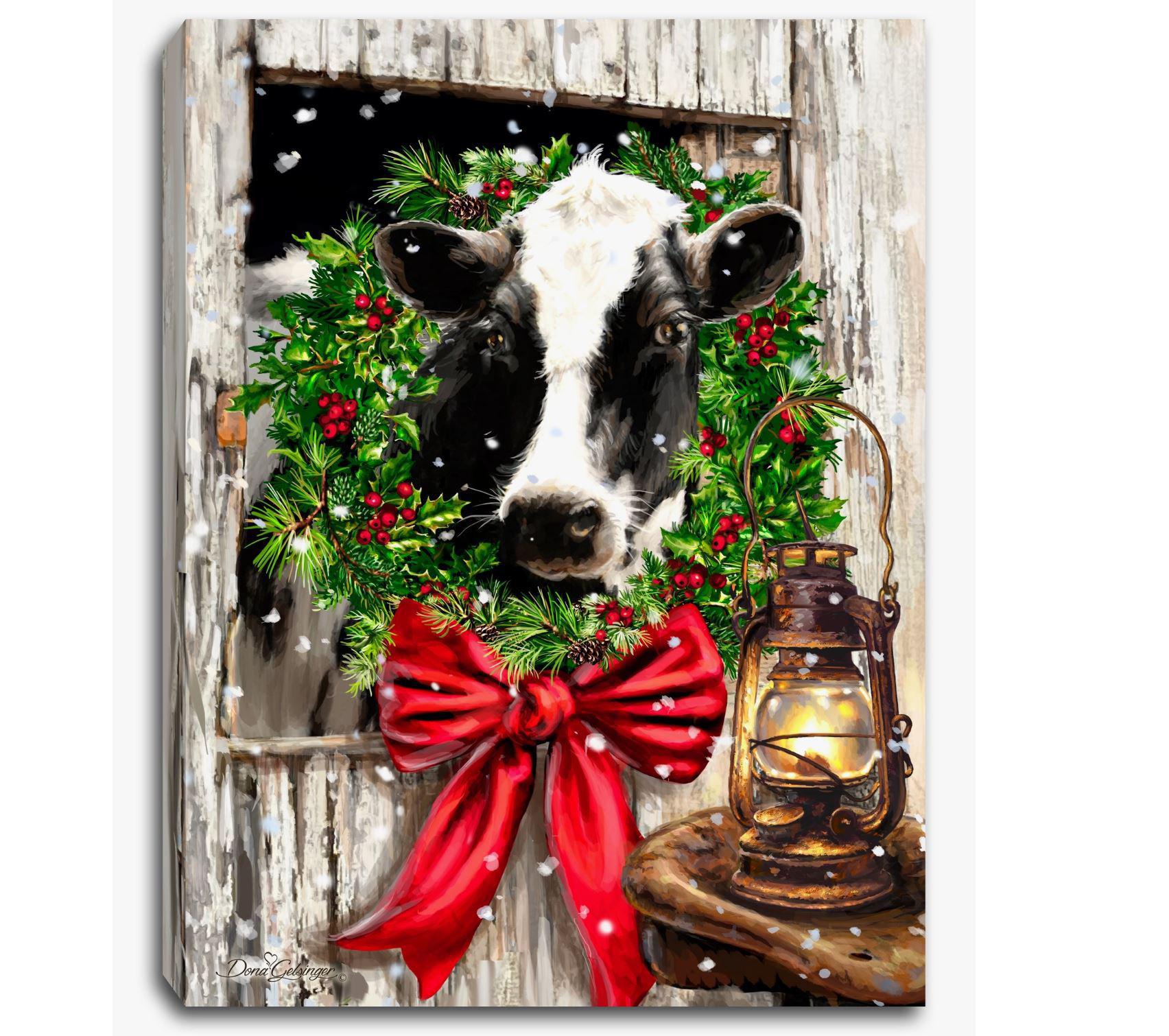 Lighted Tabletop Canvas | Christmas On the Farm