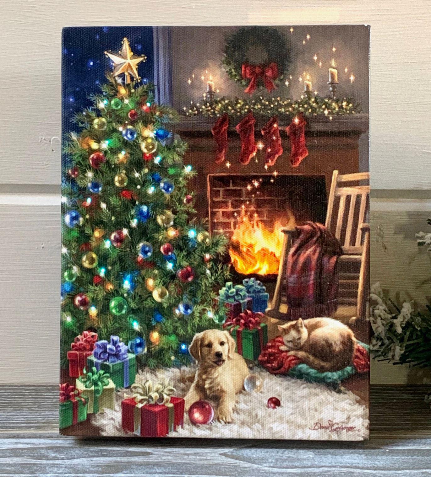Lighted Tabletop Canvas | Cozy Christmas