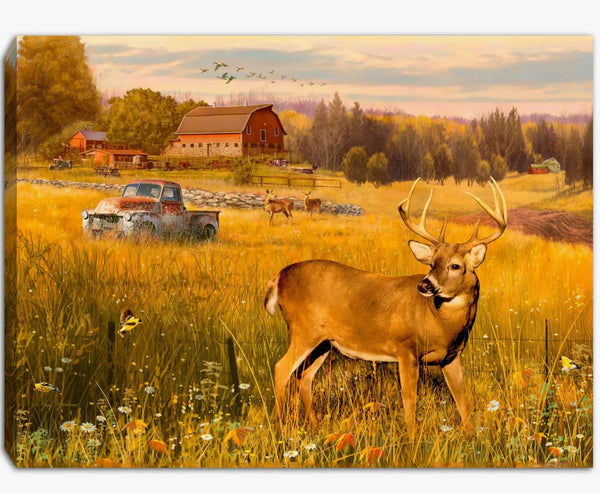 Lighted Tabletop Canvas | Deer in the Meadow