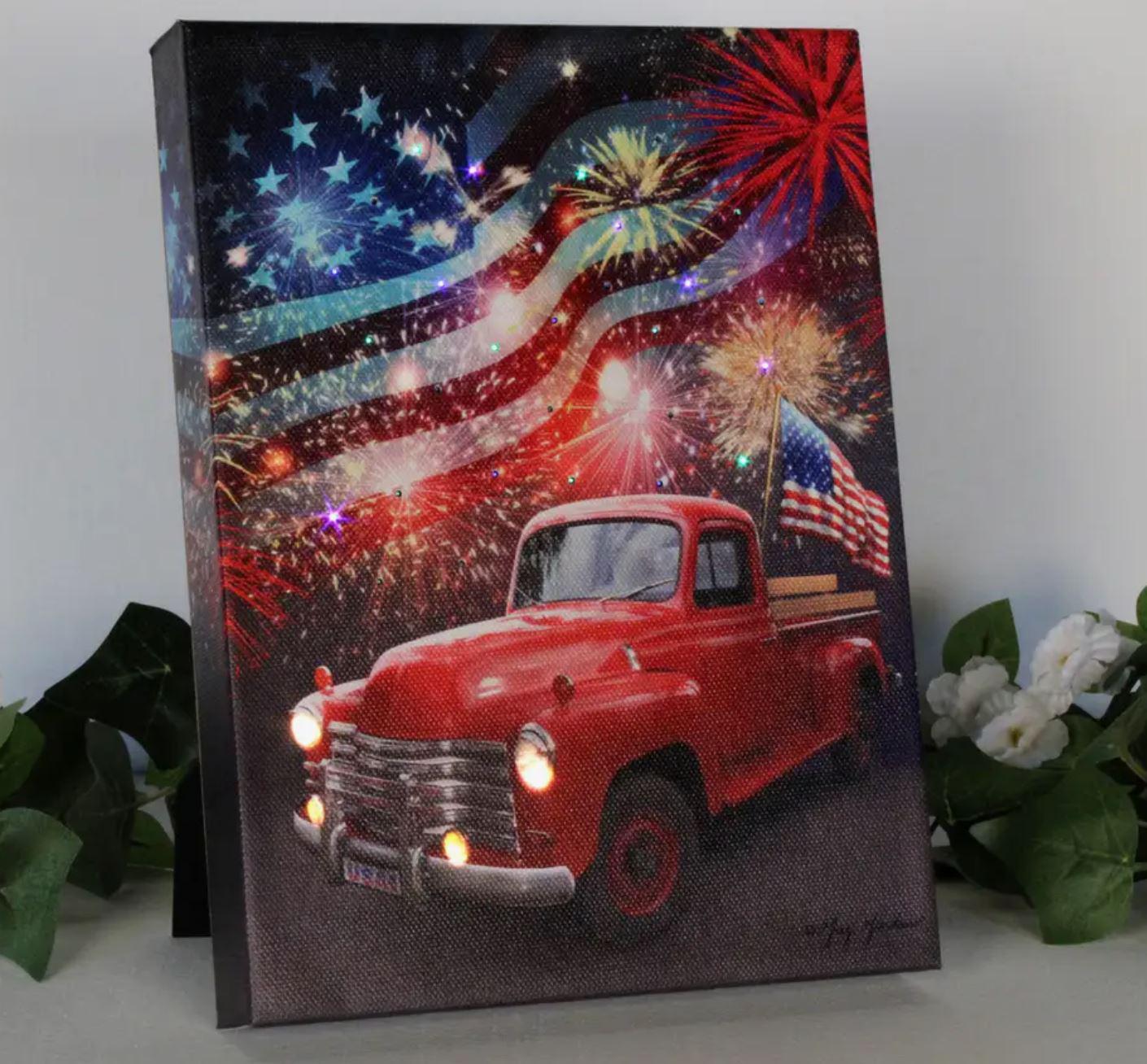 Lighted Tabletop Canvas | Fireworks