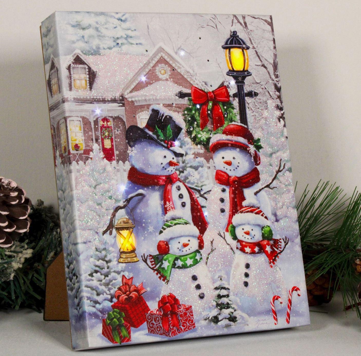 Lighted Tabletop Canvas | Frosty Family Fun
