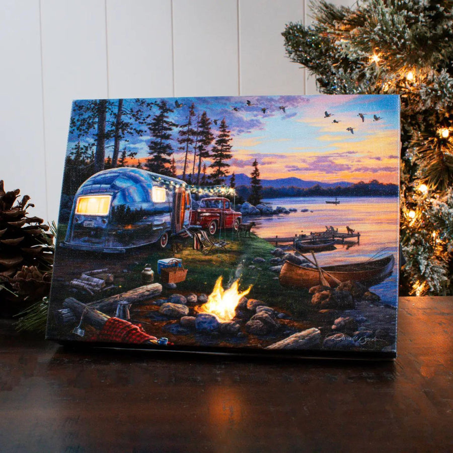 Lighted Tabletop Canvas | Happy Campers Lighted Tabletop Canvas | Happy Campers