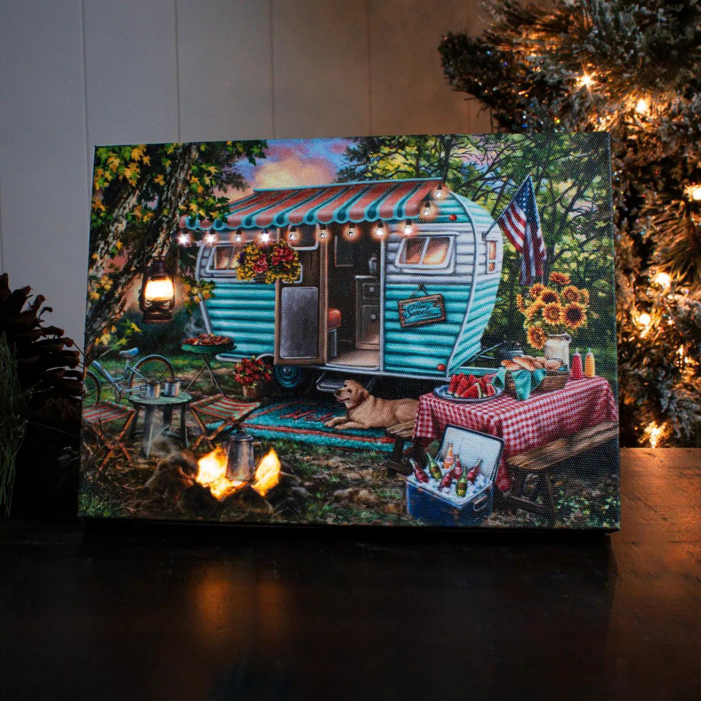 Lighted Tabletop Canvas | Home Sweet Home RV Lighted Tabletop Canvas | Home Sweet Home RV