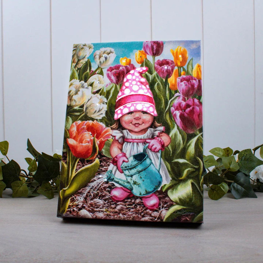 Lighted Tabletop Canvas | Tulip Gnome Lighted Tabletop Canvas | Tulip Gnome