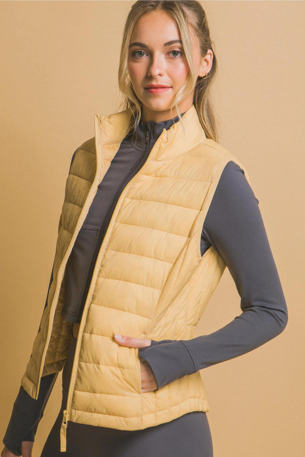 Lightweight Padded Puffer Vest w/ Pouch