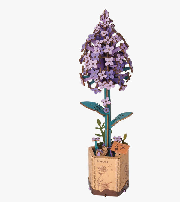 3D Wooden Flower Puzzle Lilac