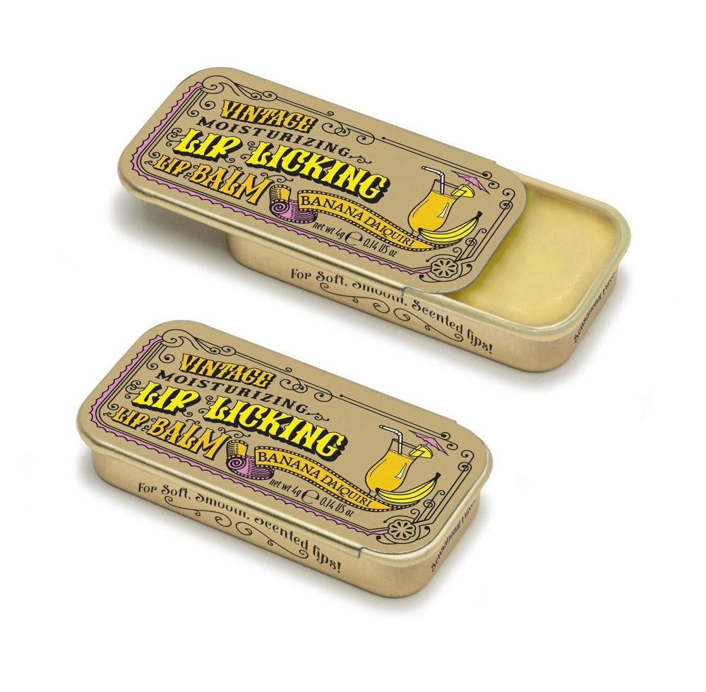 Lip Licking Lip Balm Vintage Slider Tin | Banana Daiquiri Lip Licking Lip Balm Vintage Slider Tin | Banana Daiquiri