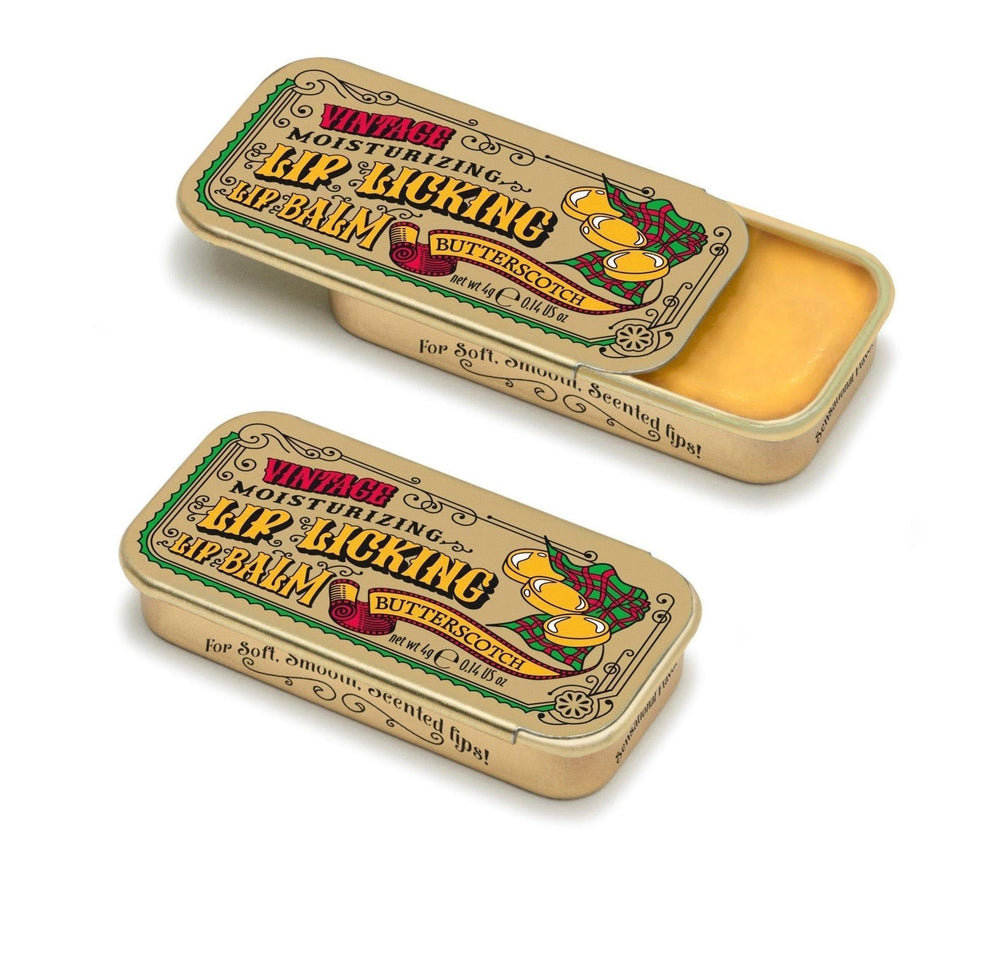 Lip Licking Lip Balm Vintage Slider Tin | Butterscotch Lip Licking Lip Balm Vintage Slider Tin | Butterscotch