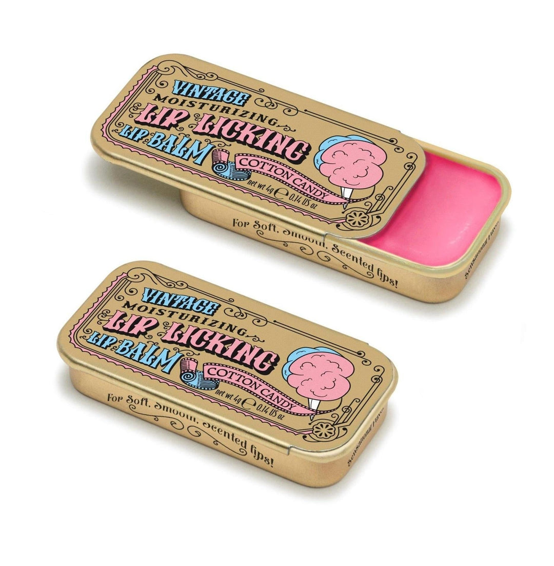 Lip Licking Lip Balm Vintage Slider Tin | Cotton Candy