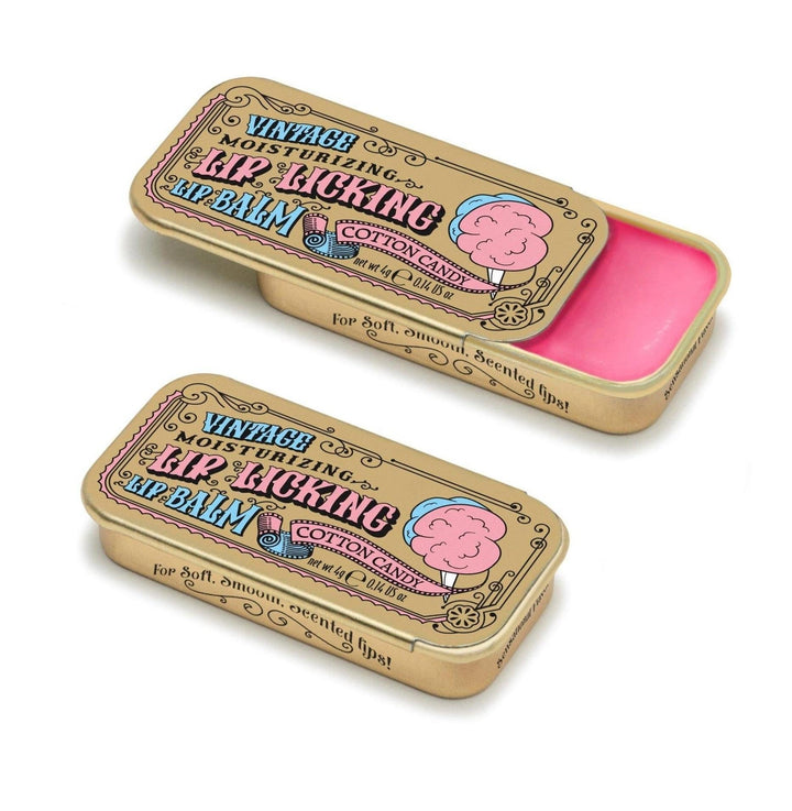 Lip Licking Lip Balm Vintage Slider Tin | Cotton Candy