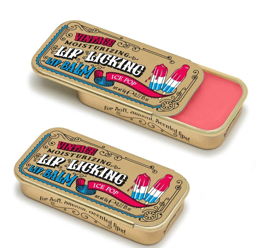 Lip Licking Lip Balm Vintage Slider Tin | Ice Pop Lip Licking Lip Balm Vintage Slider Tin | Ice Pop