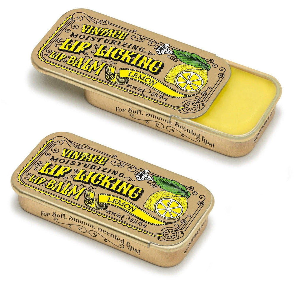 Lip Licking Lip Balm Vintage Slider Tin | Lemon Lip Licking Lip Balm Vintage Slider Tin | Lemon