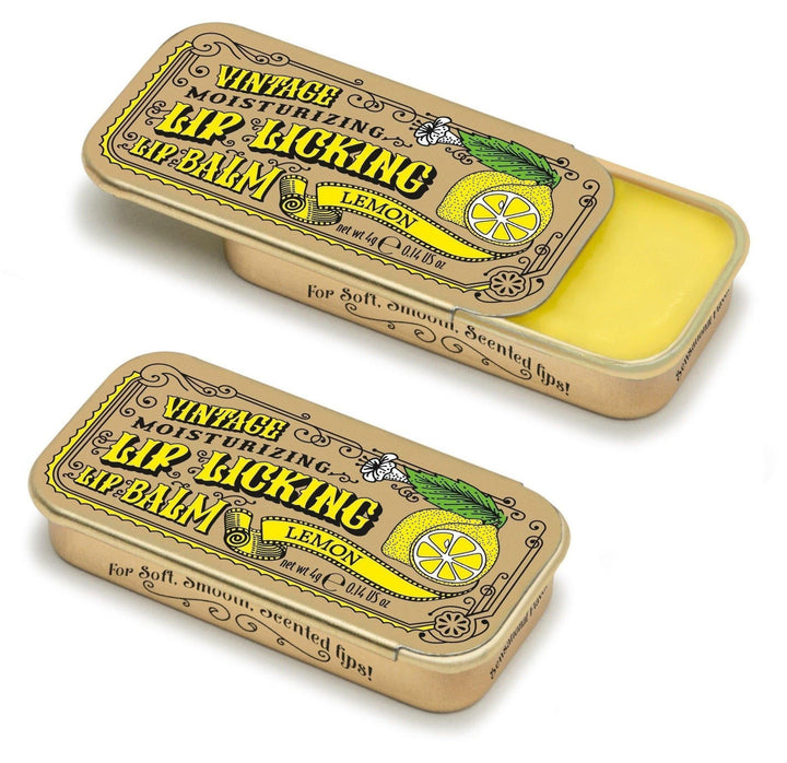Lip Licking Lip Balm Vintage Slider Tin | Lemon Lip Licking Lip Balm Vintage Slider Tin | Lemon