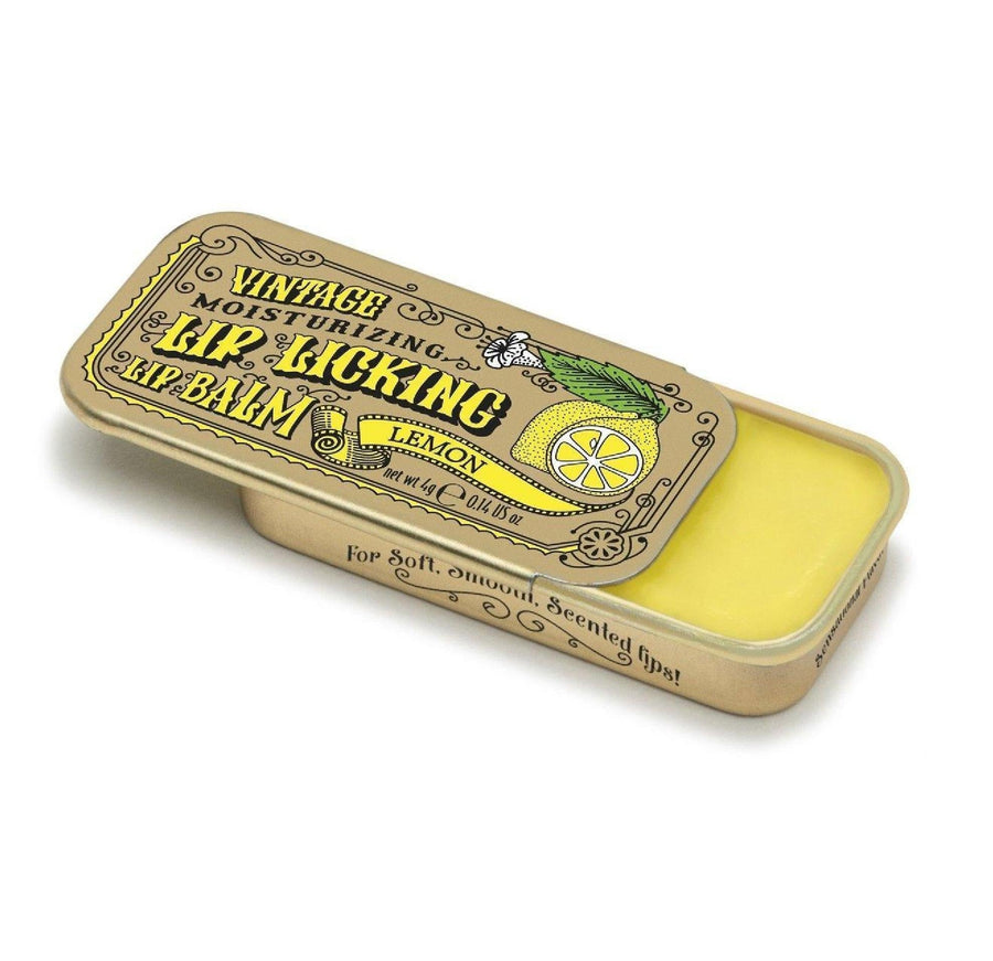 Lip Licking Lip Balm Vintage Slider Tin | Lemon Lip Licking Lip Balm Vintage Slider Tin | Lemon