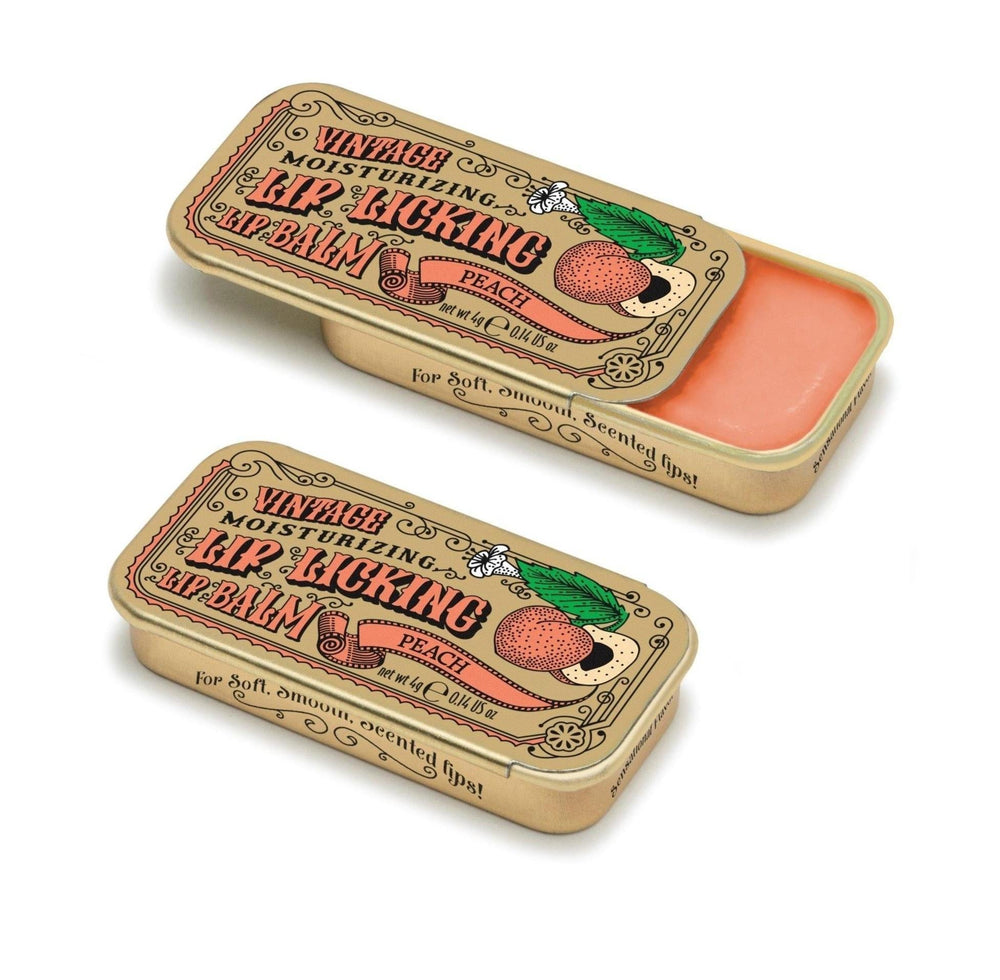 Lip Licking Lip Balm Vintage Slider Tin | Peach Lip Licking Lip Balm Vintage Slider Tin | Peach