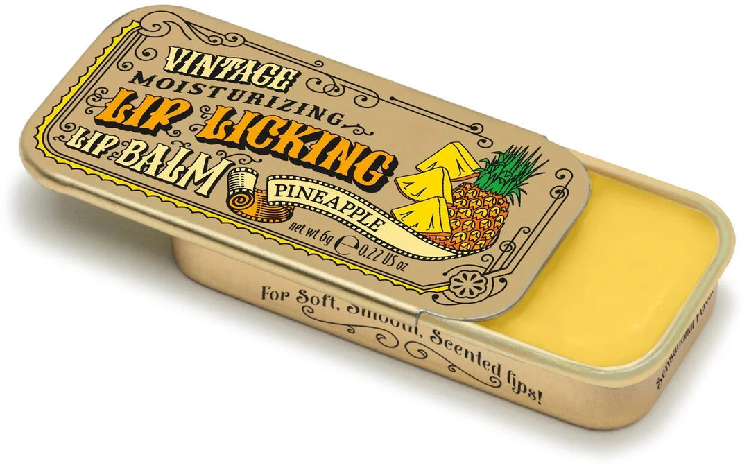 Lip Licking Lip Balm Vintage Slider Tin | Pineapple Lip Licking Lip Balm Vintage Slider Tin | Pineapple
