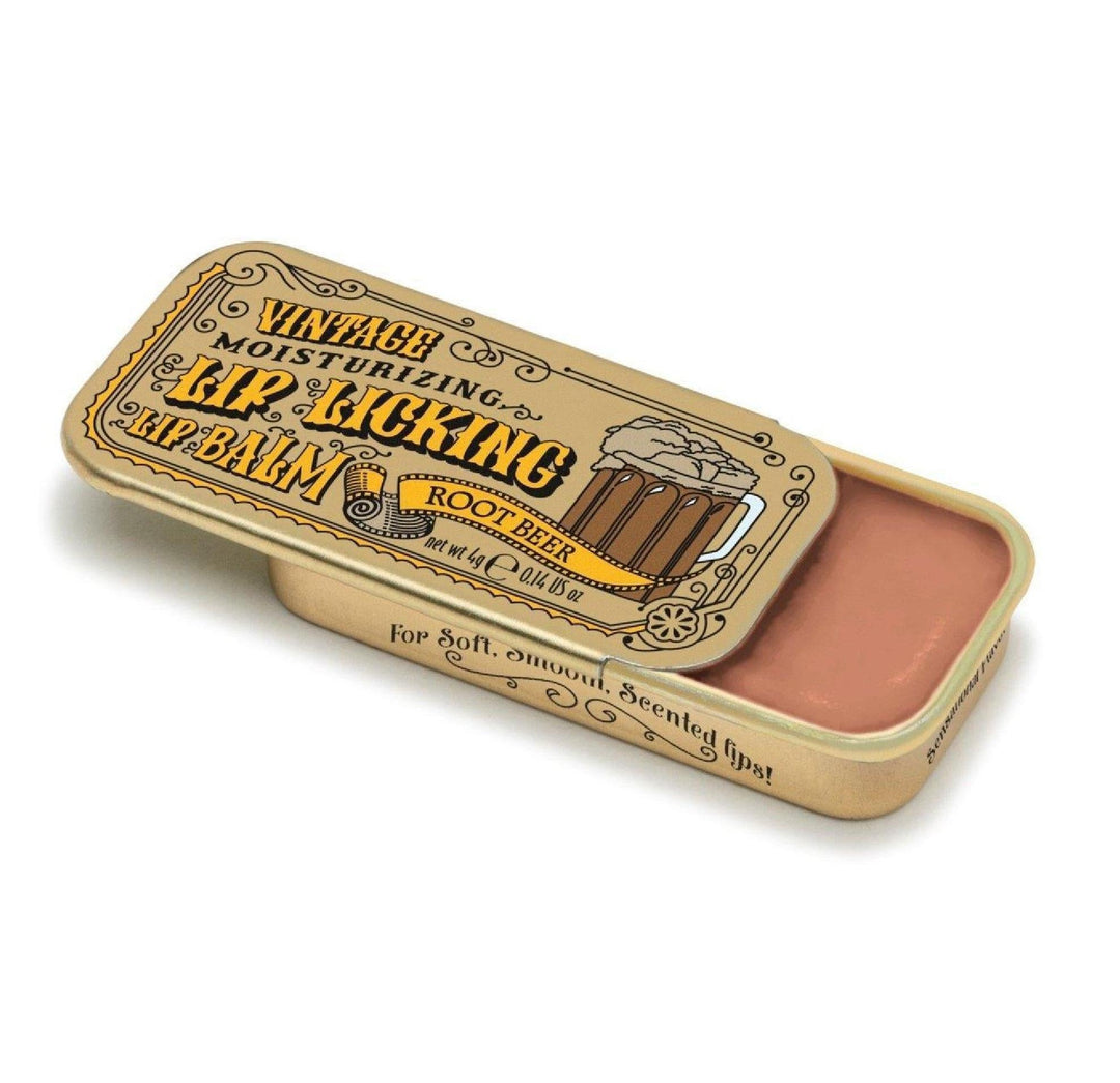 Lip Licking Lip Balm Vintage Slider Tin | Root Beer Lip Licking Lip Balm Vintage Slider Tin | Root Beer