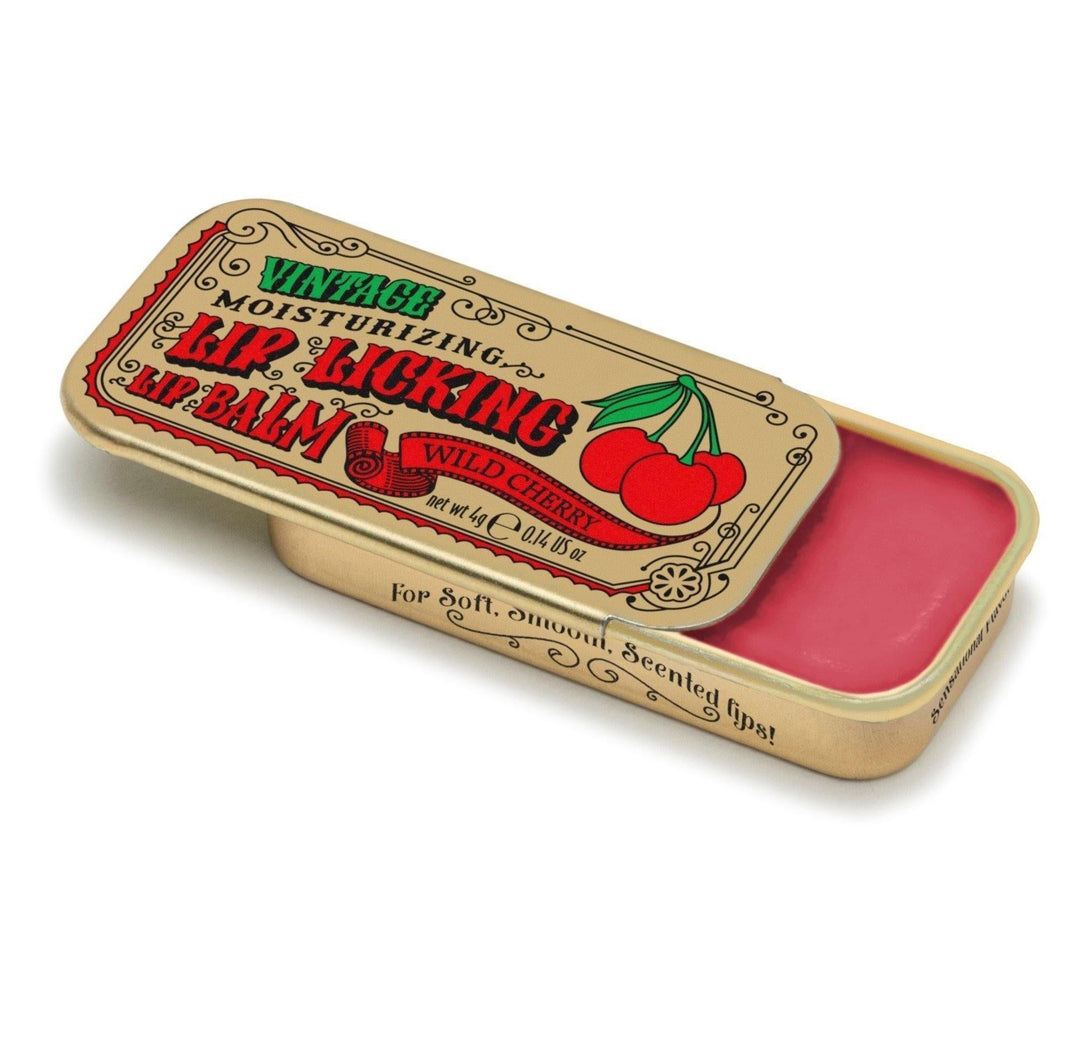 Lip Licking Lip Balm Vintage Slider Tin | Wild Cherry Lip Licking Lip Balm Vintage Slider Tin | Wild Cherry