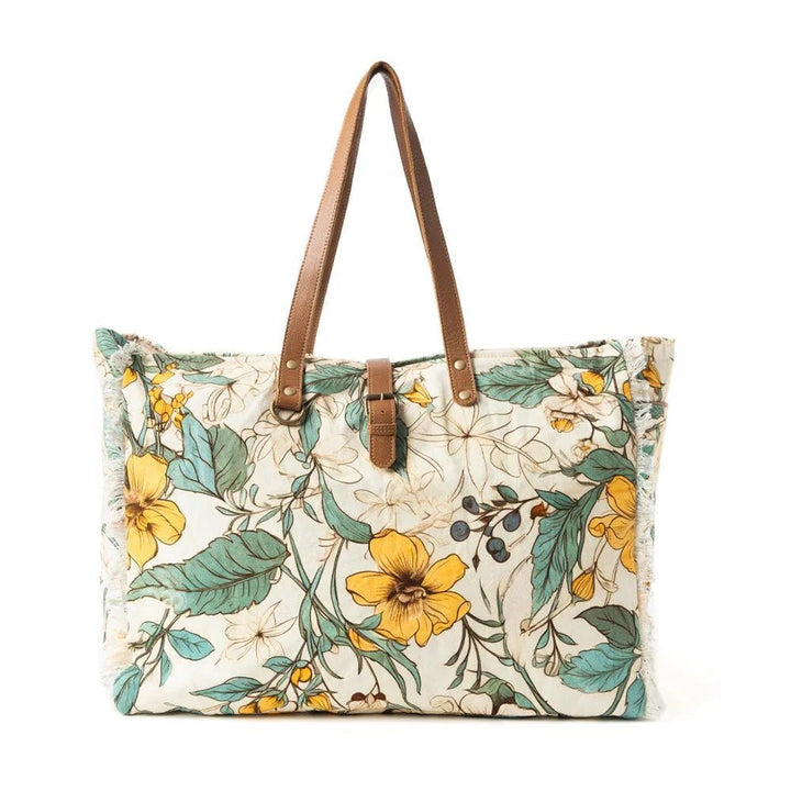Lovely Florals Weekender Bag In Light Green Lovely Florals Weekender Bag In Light Green