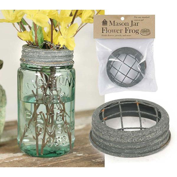 Mason Jar Flower Frog Lid