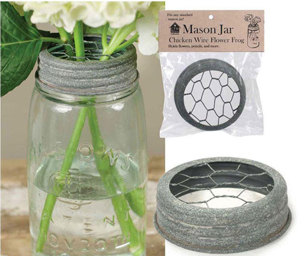 Mason Jar Flower Frog Lid | Chicken Wire