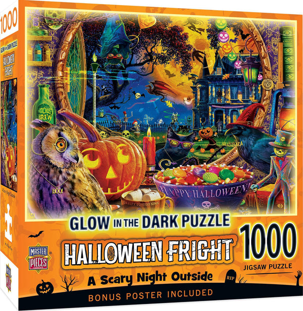 Masterpieces Puzzles Glow in the Dark - A Scary Night Outside 1000 Piece Puzzle