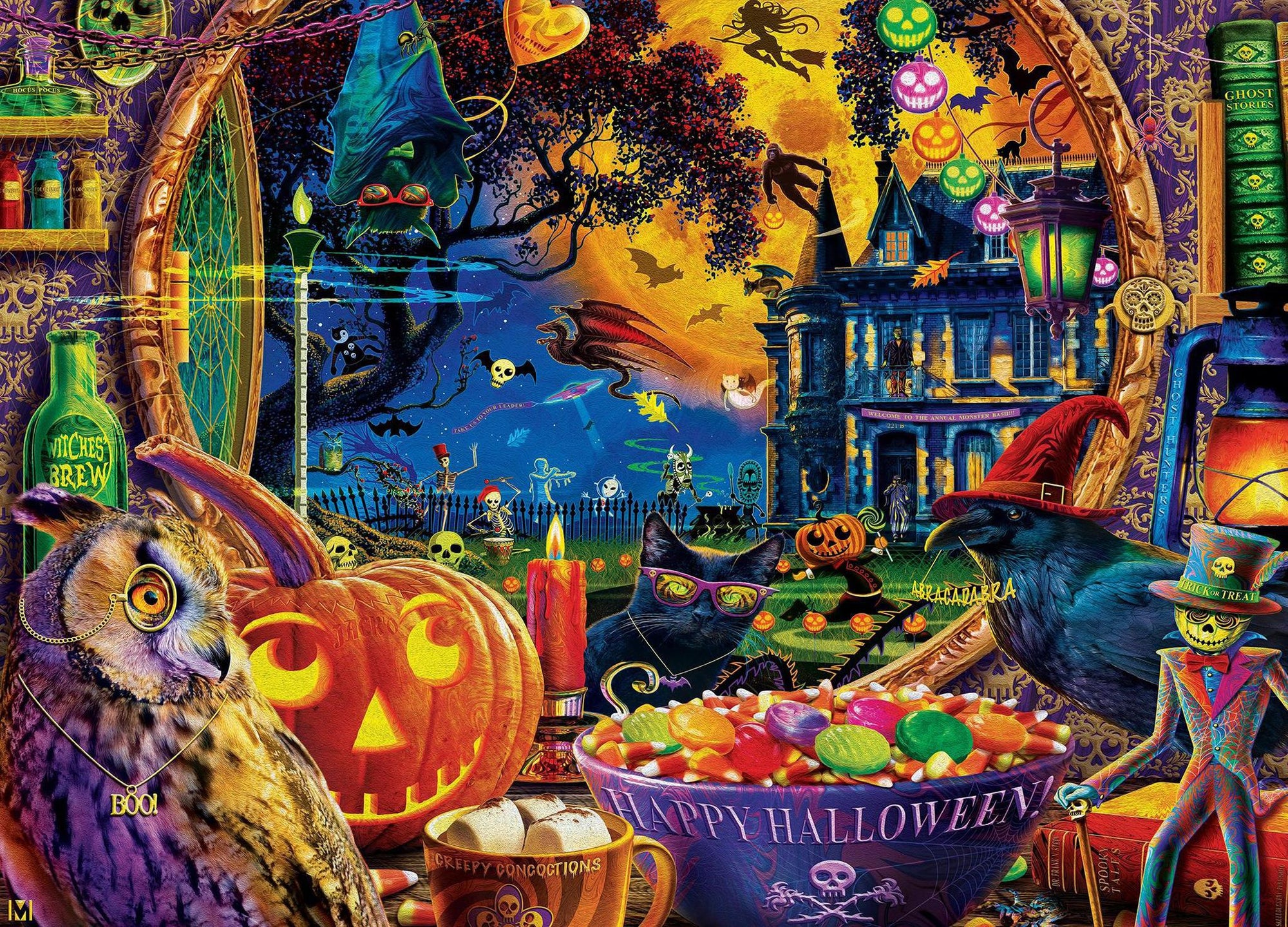 Masterpieces Puzzles Glow in the Dark - A Scary Night Outside 1000 Piece Puzzle