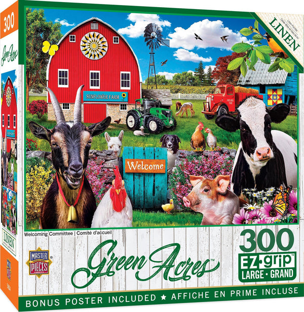 Masterpieces Puzzles Green Acres - Welcoming Committee 300 Piece Ez Grip Puzzle