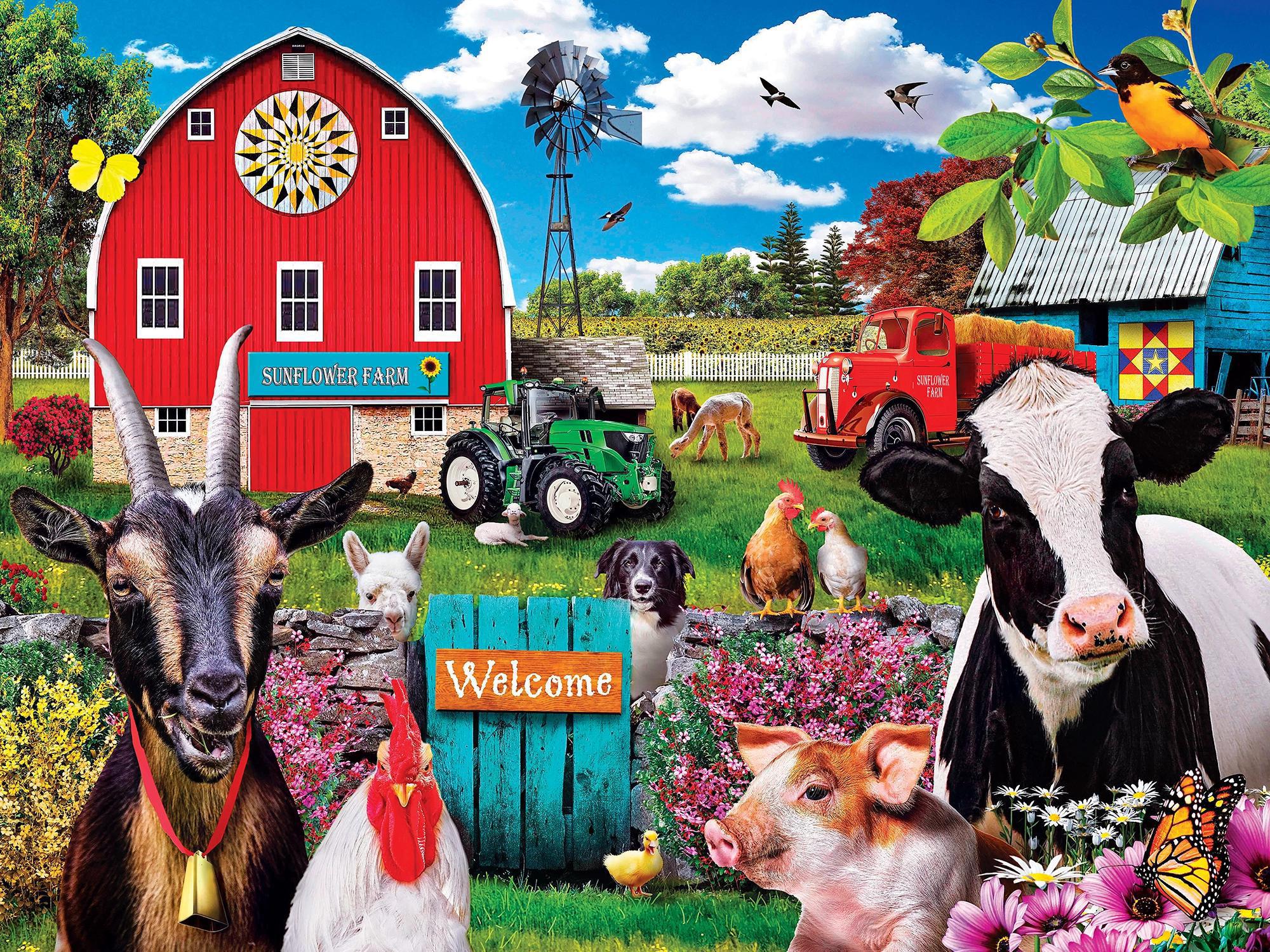 Masterpieces Puzzles Green Acres - Welcoming Committee 300 Piece Ez Grip Puzzle