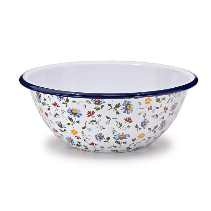 Max Humphrey Flowers Enamelware Small Serving Bowl Max Humphrey Flowers Enamelware Small Serving Bowl