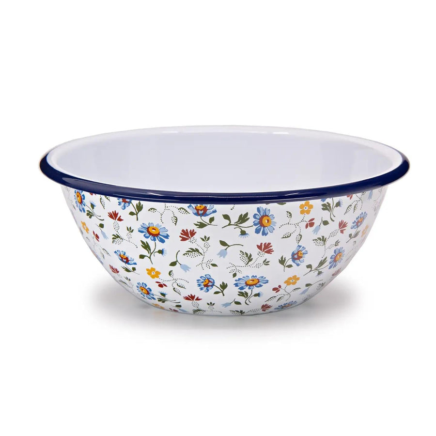 Max Humphrey Flowers Enamelware Small Serving Bowl Max Humphrey Flowers Enamelware Small Serving Bowl
