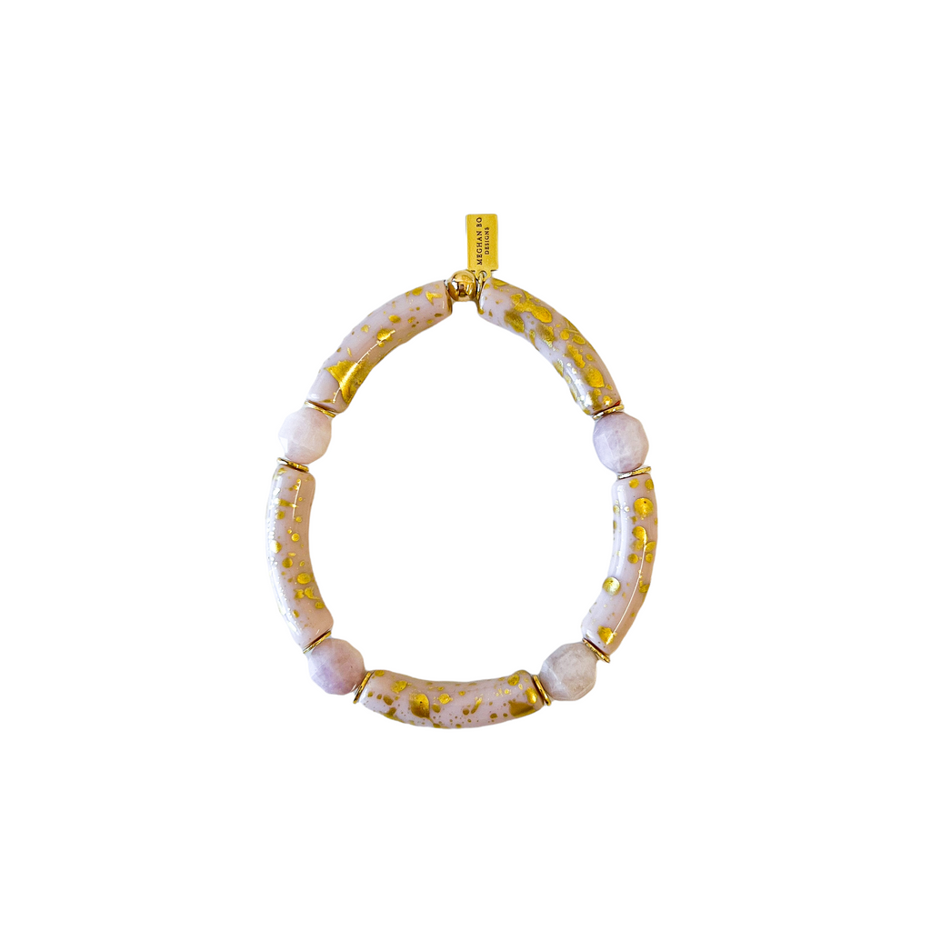Meg Bo Blush and Kunzite Beaded Bracelet