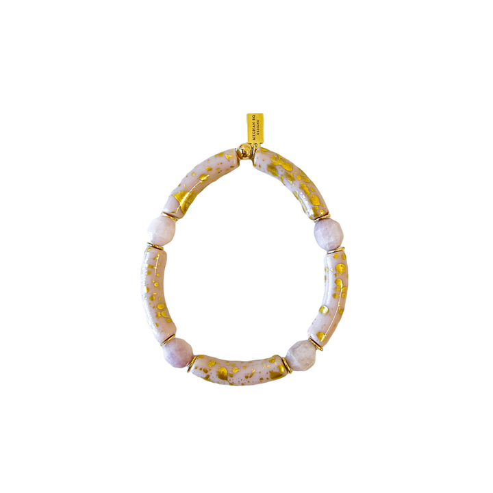 Meg Bo Blush and Kunzite Beaded Bracelet