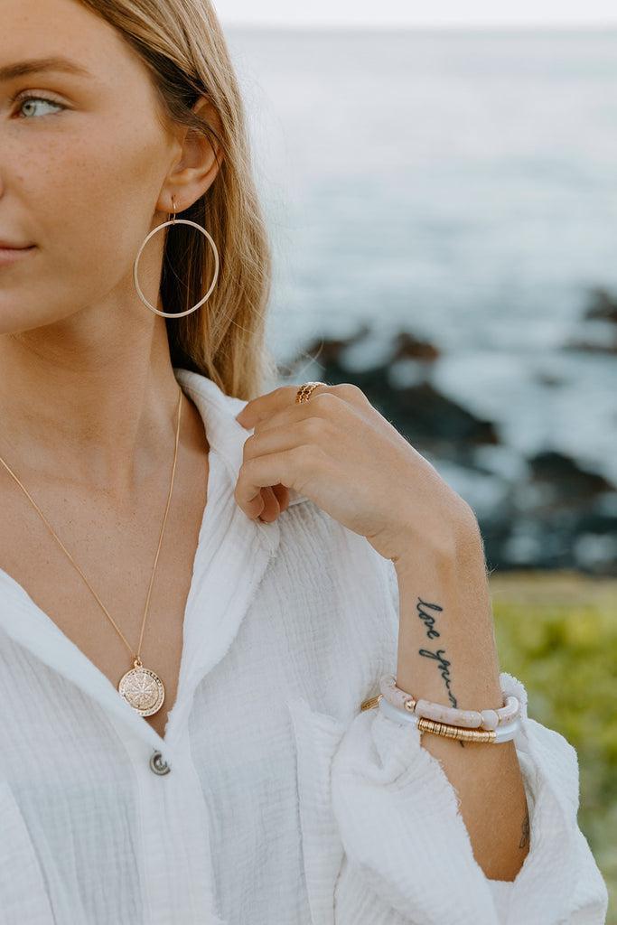 Meg Bo Blush and Kunzite Beaded Bracelet