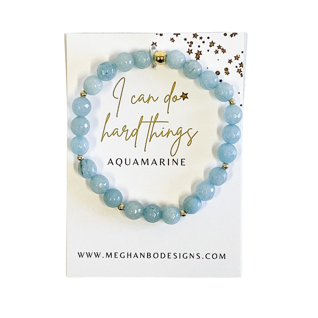 Meghan Bo Intention Bracelet Aquamarine- Courage