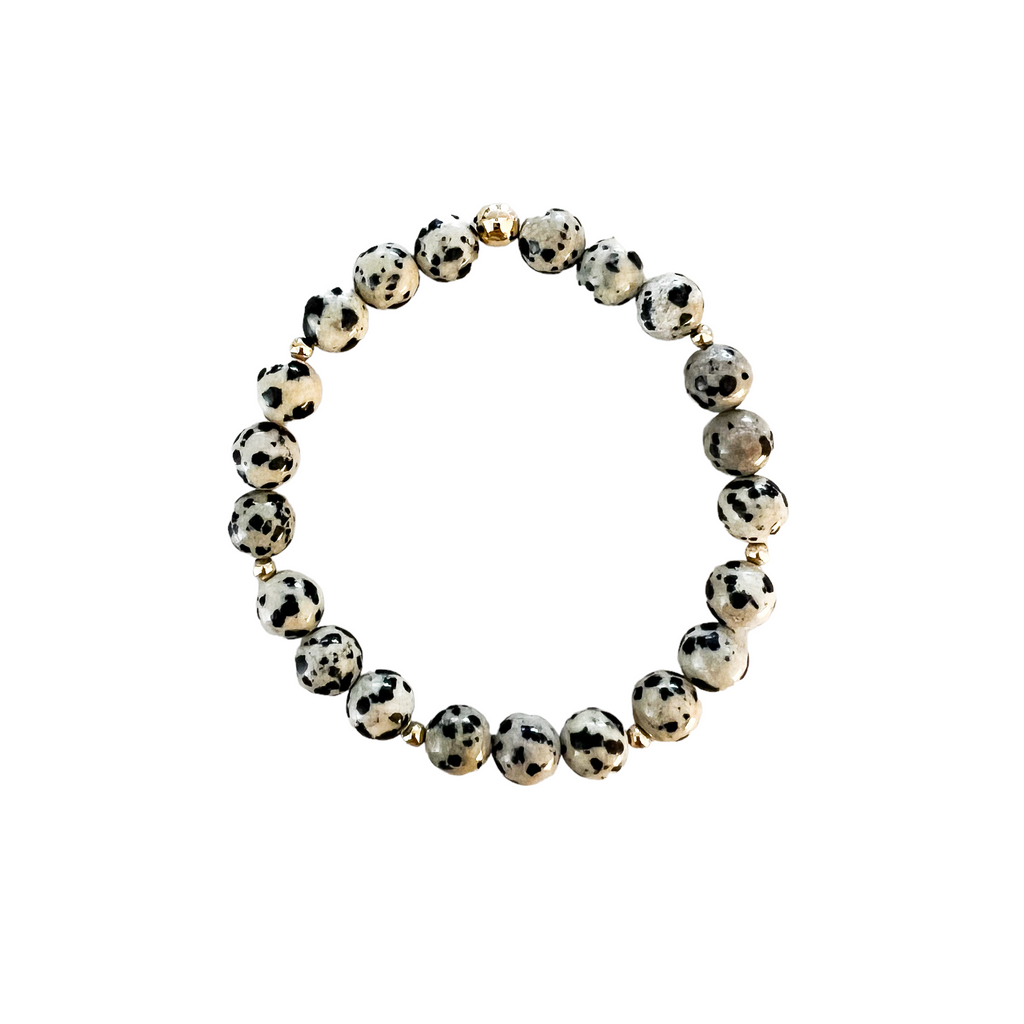 Meghan Bo Intention Bracelet Dalmation Jasper- Happiness
