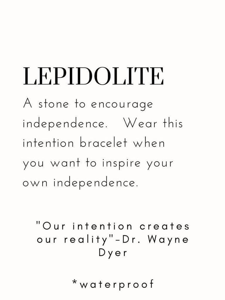 Meghan Bo Intention Bracelet Lepidolite- Independence