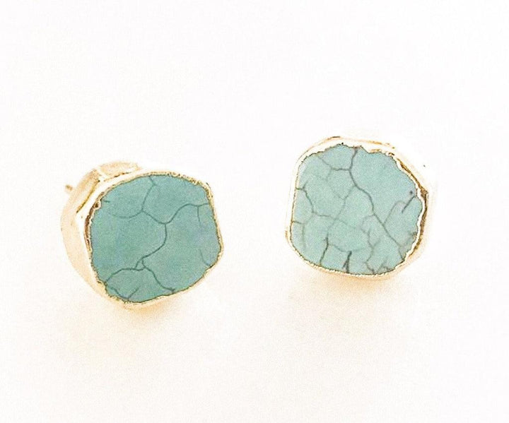 Meghan Bo Organic Turquoise Stud Earrings