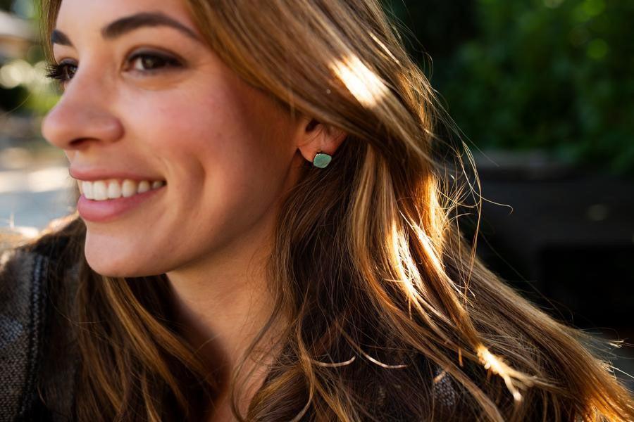 Meghan Bo Organic Turquoise Stud Earrings